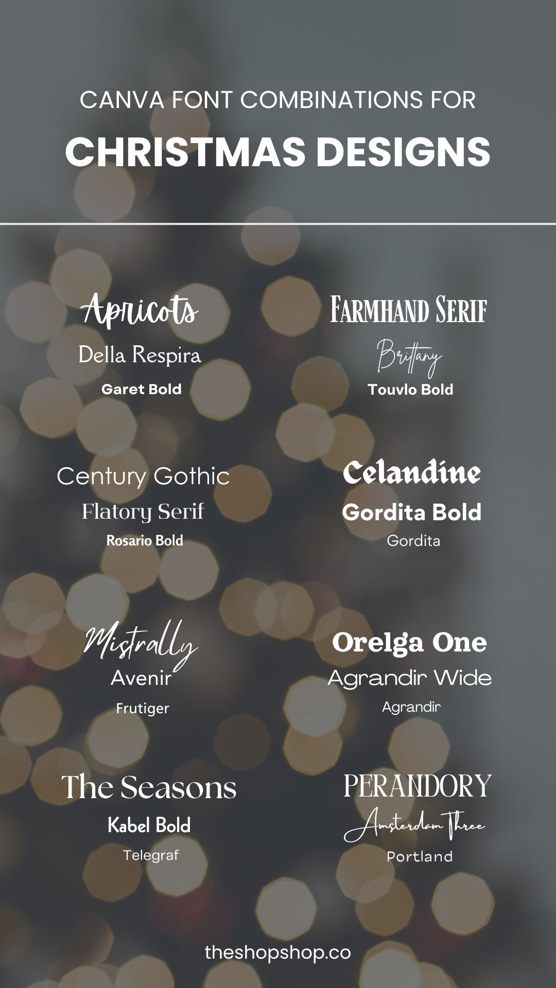 Canva Font Combinations for Christmas Designs