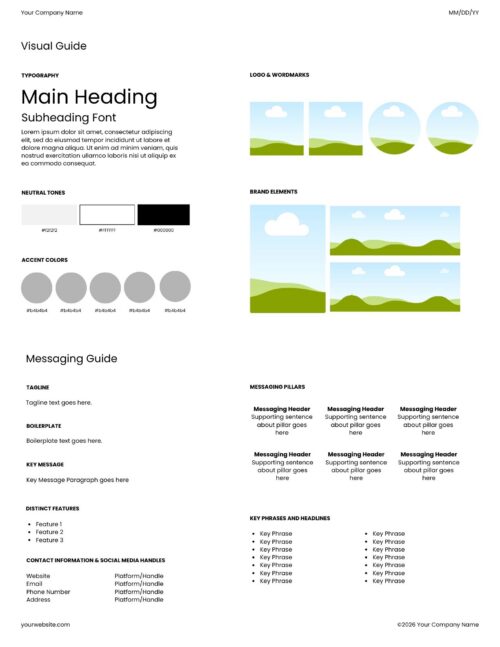 Canva Template: One-Page Visual and Messaging Guide